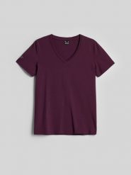 4F T-shirt regular gładki damski - fioletowy L. Fioletowe t-shirty damskie 4f, l, bez wzorów, z bawełny, bez kołnierzyka. Za 59.99 zł.