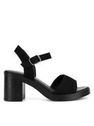 Lasocki Sandały RST-KSENIA-02 Czarny. Czarne sandały damskie Lasocki, bez wzorów, ze skóry, bez obcasa, na słupku. Za 169.99 zł.