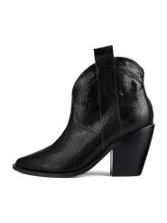 Loft37 Skórzane botki w kolorze czarnym rozmiar: 39. Czarne botki damskie loft37, ze skóry, eleganckie, bez obcasa, bez zapięcia. Za 484.31 zł.