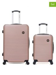 BlueStar 2-częściowy zestaw "London" w kolorze beżowym rozmiar: onesize. Różowe walizki Bluestar, bez wzorów, z materiału. Za 448.99 zł.
