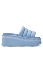 Tommy Jeans Klapki Tjw Wedge Sandal EN0EN02455 Błękitny. Niebieskie klapki damskie Tommy Jeans, bez wzorów, z jeansu, bez obcasa. Za 469.99 zł.