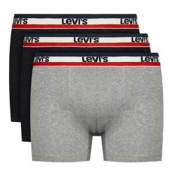 Bokserki Męskie (zestaw 3 Sztuk). Czarne bokserki męskie Levi's, bez wzorów, z bawełny. Za 189.99 zł.
