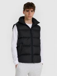 4F Bezrękawnik puchowy z naturalnym wypełnieniem męski - czarny XXL. Czarne kamizelki męskie 4f, m, z puchu. Za 499.99 zł.