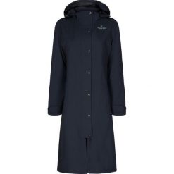 Kurtka przeciwdeszczowa dla kobiet do jazdy konnej Equipage Heaven. Niebieskie kurtki damskie QHP, bez wzorów, ze skóry, bez kaptura. Za 548.50 zł.