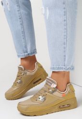 Beżowe Buty Sportowe Nymerris. Brązowe buty sportowe na co dzień damskie Born2be, z aplikacjami. Za 99.99 zł.