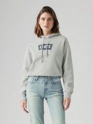 Levi´s Bluza w kolorze jasnoszarym rozmiar: XS. Szare bluzy z kapturem damskie s, z bawełny. Za 118.56 zł.