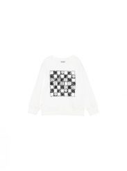 Bluza chłopięce Moschino biały. Białe bluzy bez kaptura męskie MOSCHINO, l, z materiału. Za 417.40 zł.