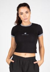 New Orleans Cropped Koszulka - Czarny. Czarne bluzki sportowe damskie GORILLA WEAR, xs, z bawełny, bez kołnierzyka, bez ramiączek. Za 97.10 zł.