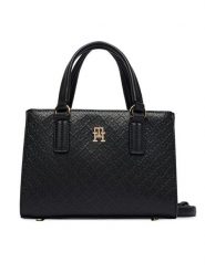 Tommy Hilfiger Torebka Th Daily Mini Tote Mono AW0AW18416 Czarny. Czarne torebki klasyczne damskie Tommy Hilfiger, bez wzorów, ze skóry, bez dodatków. Za 649.99 zł.