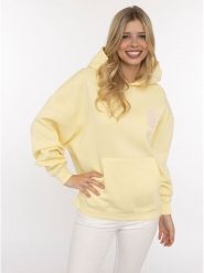 Zwillingsherz Bluza "Positive Energy" w kolorze żółtym rozmiar: S/M. Żółte bluzy z kapturem damskie Zwillingsherz, m. Za 175.26 zł.