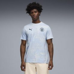 Męska koszulka Manchester City ftblCulture Printed PUMA. Niebieskie t-shirty sportowe męskie Puma, m, bez ramiączek, do biegania. Za 149.00 zł.