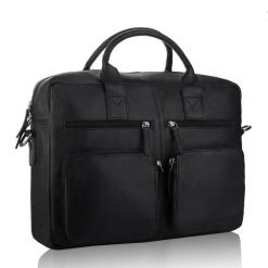 Torba skórzana BETLEWSKI TBS-314 DDDM CZARNY. Czarne torby na laptopa damskie Betlewski, bez wzorów, ze skóry. Za 419.00 zł.