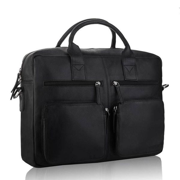 Torba skórzana BETLEWSKI TBS-314 DDDM CZARNY. Czarne torby na laptopa damskie Betlewski, bez wzorów, ze skóry. Za 419.00 zł.