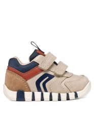 Geox Sneakersy B Iupidoo Boy B3555D 05422 C6181 Beżowy. Brązowe buty sportowe chłopięce Geox, bez wzorów, ze skóry, bez zapięcia. Za 269.99 zł.