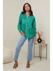 Le Monde du Lin Lniana bluzka w kolorze zielonym rozmiar: 38/40. Zielone bluzki damskie Le Monde du Lin, bez wzorów, ze lnu, bez kołnierzyka, bez ramiączek. Za 121.99 zł.