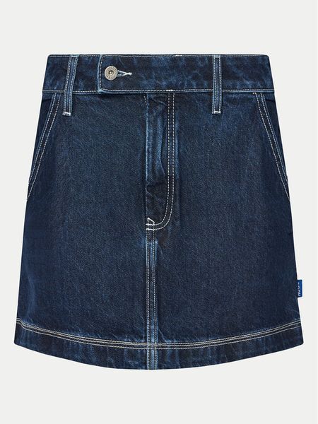 HUGO Spódnica jeansowa mini 50531831 Granatowy Regular Fit. Niebieskie spódniczki damskie Hugo, s, bez wzorów, z bawełny, mini. Za 209.99 zł.