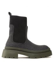 Jenny Fairy Sztyblety H13096-20 Szary. Szare botki damskie Jenny Fairy, bez obcasa, na płaskiej podeszwie, bez zapięcia. Za 199.99 zł.