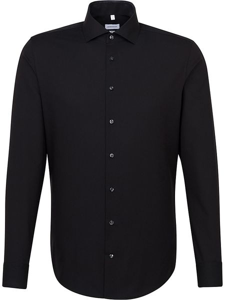 Seidensticker Koszula - Slim fit - w kolorze czarnym rozmiar: 40. Czarne koszule męskie Seidensticker, bez wzorów, z bawełny, bez kołnierzyka, bez ramiączek. Za 166.10 zł.