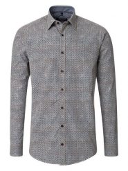 CASAMODA Koszula - Casual fit - w kolorze jasnobrązowo-niebieskim rozmiar: L. Brązowe koszule męskie CASAMODA, l, bez wzorów, z bawełny, bez kołnierzyka, bez ramiączek. Za 99.99 zł.