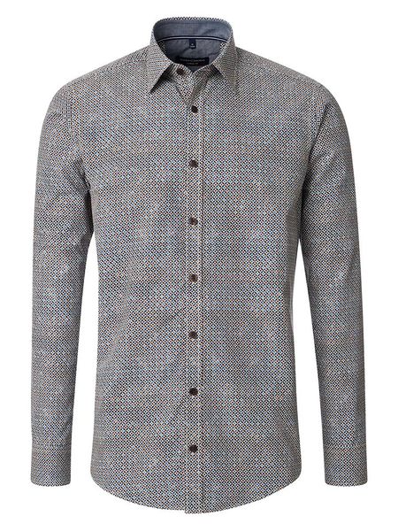 CASAMODA Koszula - Casual fit - w kolorze jasnobrązowo-niebieskim rozmiar: L. Brązowe koszule męskie CASAMODA, l, bez wzorów, z bawełny, bez kołnierzyka, bez ramiączek. Za 99.99 zł.