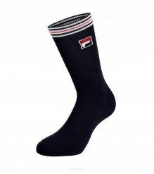 Skarpety tenisowe Fila Heritage Sport 1P. Czarne skarpetki damskie Fila, bez wzorów, z elastanu. Za 29.00 zł.