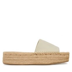 Klapki Calvin Klein. Niebieskie klapki damskie CALVIN KLEIN, bez wzorów, bez obcasa. Za 409.99 zł.