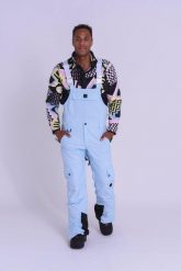 Spodnie Yeh Man Bib Pant Ice Blue. Niebieskie spodnie materiałowe męskie OOSC, bez wzorów, z materiału, klasyczne, z standardowym stanem. Za 1,078.99 zł.