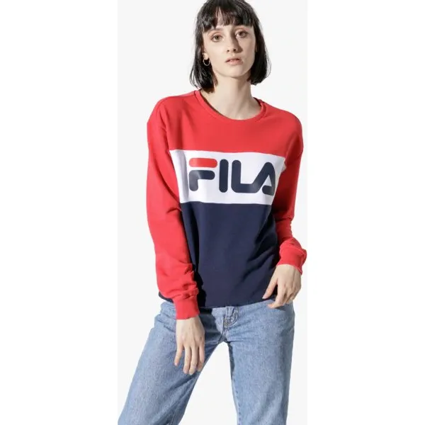 Fila Bluza Leah Crew Sweat , granatowy, rozmiar XS. Niebieskie bluzy bez kaptura damskie Fila, s, z bawełny. W wyprzedaży za 219.99 zł.