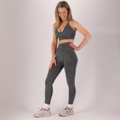 Damski zestaw sportowy - Legginsy/stanik - Antracyt. Brązowe biustonosze sportowe damskie XTREME, l, bez wzorów, z dresówki. Za 207.04 zł.