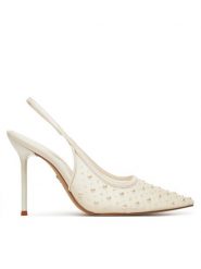 Aldo Sandały Pearlescent 13967481 Biały. Białe sandały damskie Aldo, bez wzorów, z materiału, bez obcasa, na szpilce. Za 439.99 zł.