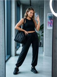Spodnie jogger sportowe - czarny. Czarne spodnie sportowe damskie Sinsay, l. Za 39.99 zł.