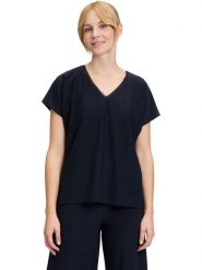 Vera Mont Bluzka w kolorze czarnym rozmiar: 42. Czarne bluzki damskie Vera Mont, bez wzorów, bez kołnierzyka, bez ramiączek. Za 100.75 zł.