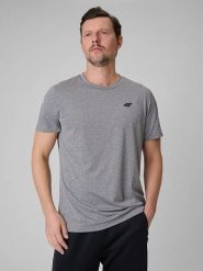4F Koszulka sportowa w kolorze szarym rozmiar: XL. Szare t-shirty sportowe męskie 4f, xl, z materiału, bez ramiączek, outdoorowe. Za 44.99 zł.