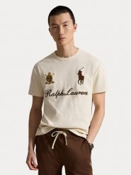 Polo Ralph Lauren T-Shirt 710B20010001 Kremowy Regular Fit. Białe koszulki polo męskie Polo Ralph Lauren, m, bez wzorów, z bawełny, bez ramiączek. Za 639.99 zł.