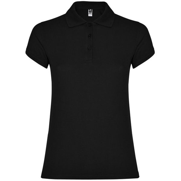 Damska Koszulka Polo W Gwiazdki. Czarne bluzki sportowe damskie ROLY, xl, bez kołnierzyka, bez ramiączek. Za 56.99 zł.