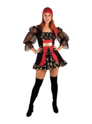 Rubie`s 2-częściowy kostium "Pirate Grace" w kolorze czerwono-czarnym rozmiar: 42. Czarne stroje jednoczęściowe damskie s, bez wzorów. Za 99.80 zł.