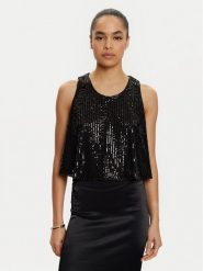 ViCOLO Bluzka TS0351 Czarny Regular Fit. Czarne bluzki damskie ViCOLO, s, bez wzorów, z syntetyku, bez ramiączek. Za 239.99 zł.
