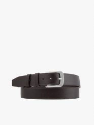 Ciemnobrązowy skórzany pasek. Brązowe paski męskie Ryłko, bez wzorów, z jeansu, eleganckie. Za 129.99 zł.