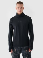 4F Bielizna termiczna ocieplana (góra) męska - czarna L. Czarna bielizna termoaktywna męska 4f, l, bez wzorów, z dzianiny. W wyprzedaży za 99.99 zł.