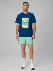 4F Spodenki plażowe boardshorty męskie - miętowe XXL. Niebieskie kąpielówki męskie 4f, m, bez wzorów, z materiału, do pływania. Za 79.99 zł.