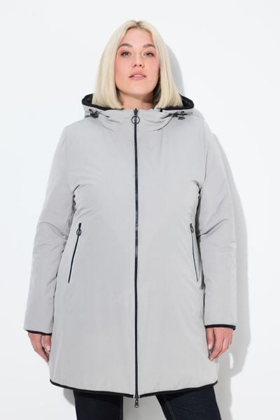 Damskie HYPRAR odwracalna kurtka pikowana odblaskowa. Szare kurtki damskie Ulla Popken, plus size, bez wzorów, z elastanu, bez kaptura. Za 679.99 zł.