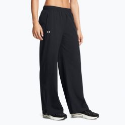 Spodnie damskie Under Armour Rival Wide Leg. Czarne spodnie dresowe damskie Under Armour, s, na fitness i siłownię. Za 189.99 zł.