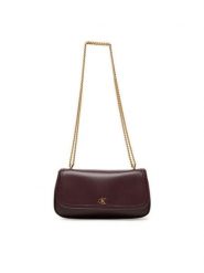 Calvin Klein Torebka Ck Convertible Chain Small Bag LV04F3172G Bordowy. Czerwone torebki klasyczne damskie CALVIN KLEIN, bez wzorów, ze skóry, wizytowe, bez kołnierzyka, bez ramiączek. Za 339.99 zł.