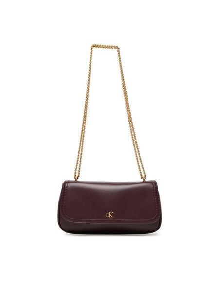Calvin Klein Torebka Ck Convertible Chain Small Bag LV04F3172G Bordowy. Czerwone torebki klasyczne damskie CALVIN KLEIN, bez wzorów, ze skóry, bez dodatków. Za 529.99 zł.
