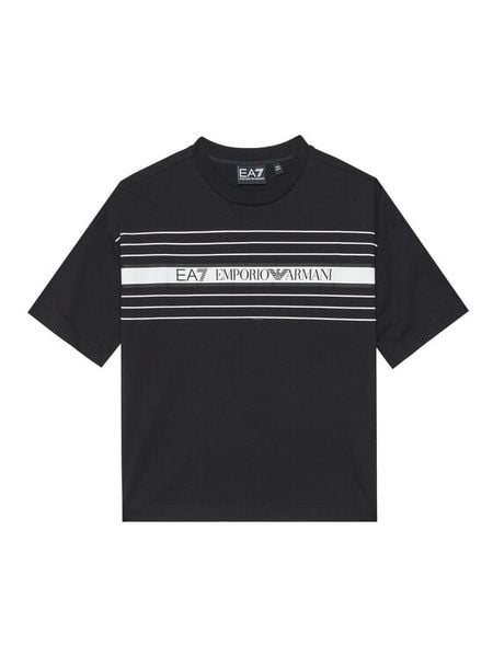 EA7 Emporio Armani T-Shirt 7B000069 AF10378 UC001 Czarny Relaxed Fit. Czarne t-shirty chłopięce EA7 Emporio Armani, bez wzorów, z bawełny, bez ramiączek. Za 179.99 zł.