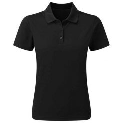 Damska Koszulka Polo Z Trwałego Materiału Barwionego Przędzą. Czarne bluzki sportowe damskie PREMIER, m, bez wzorów, z materiału, bez ramiączek. Za 102.99 zł.