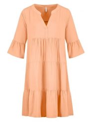 Sublevel Sukienka w kolorze pomarańczowym rozmiar: M. Pomarańczowe sukienki damskie Sublevel, m, bez wzorów, z wiskozy, bez kołnierzyka, bez ramiączek, midi. Za 113.99 zł.