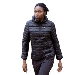 Kurtka Damska Galina Ocieplana. Czarne kurtki damskie Trespass, xs, bez wzorów, z materiału, z kapturem. Za 394.99 zł.