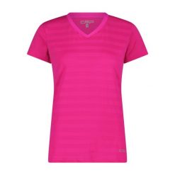 Koszulka damska turystyczna CMP 31T7666. Czerwone bluzki damskie CMP, l, bez wzorów, bez kołnierzyka. Za 192.00 zł.