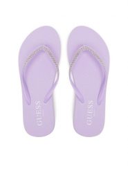 Guess Japonki E5GZ05BB00F Fioletowy. Fioletowe klapki damskie Guess, z aplikacjami, z tworzywa sztucznego, bez obcasa. Za 139.99 zł.
